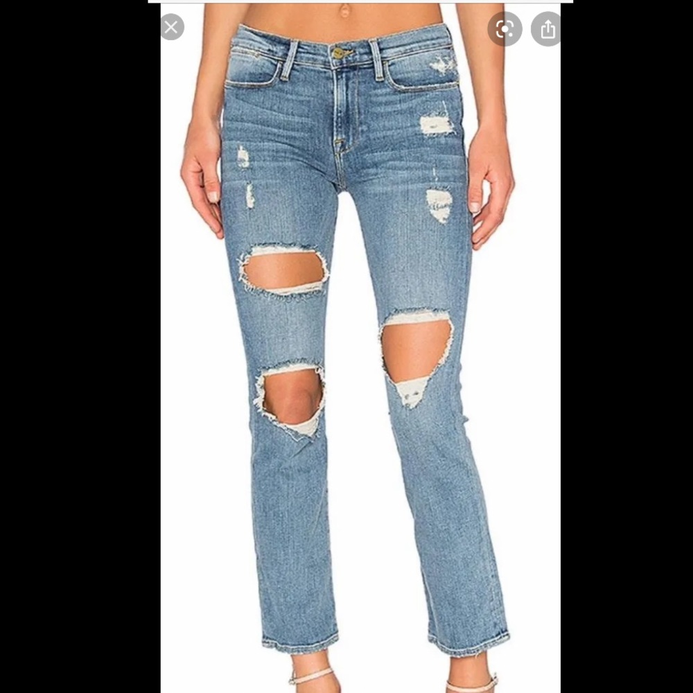 NWOT Frame le high straight leg distressed